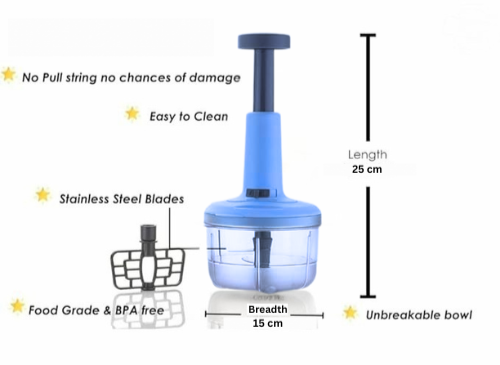 Hand-Powered Multi-Blade Vegetable Chopper