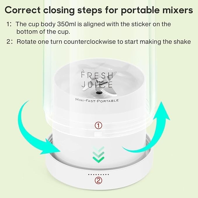 Portable Electric 4 Blades USB Juice Blender
